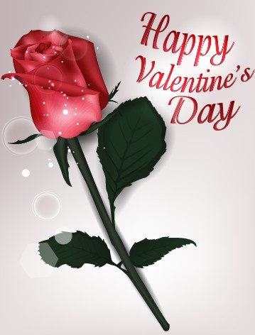 Valentinstag rose Karten Design Vektor