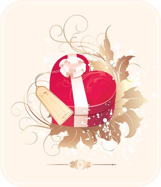 День Святого Валентина 3d сердце старинные открытки вектор