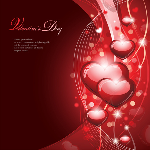 Valentine dengan romantis latar belakang vektor