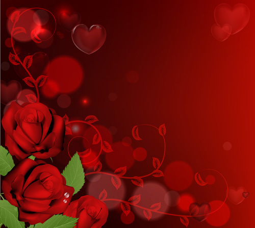 Valentines With Romantic Backgrounds Vector