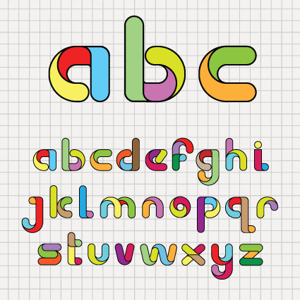 różnych jasny kolorowy alfabet projekt wektor zestaw
