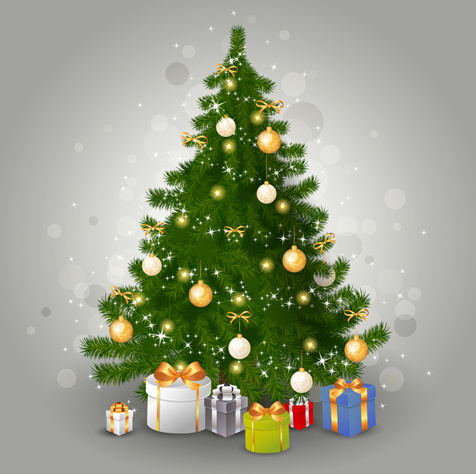 conjunto de gráficos de vetor de vários elementos da árvore de Natal