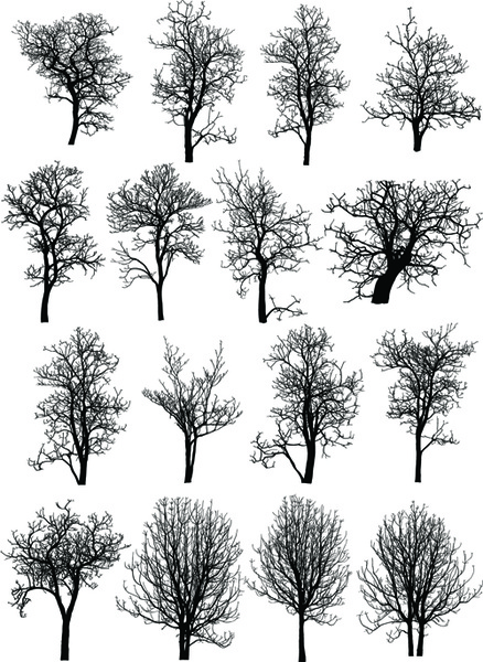 verschiedenen Tote Bäumen Vektor-Satz
