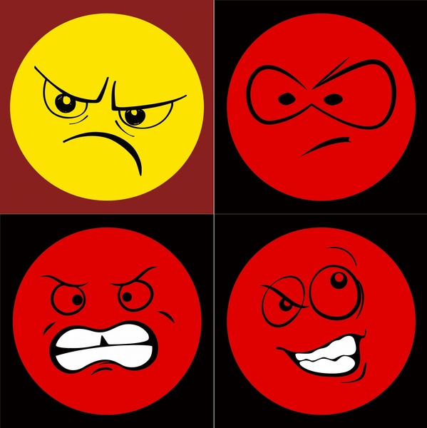 berbagai ikon emosi vektor ilustrasi