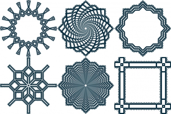Various Ornamental Shapes With Lace Border