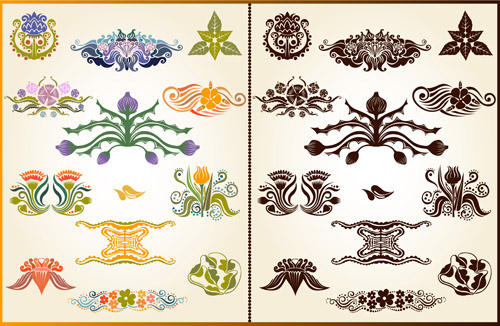 Various Plant Decoration Pattern Vector