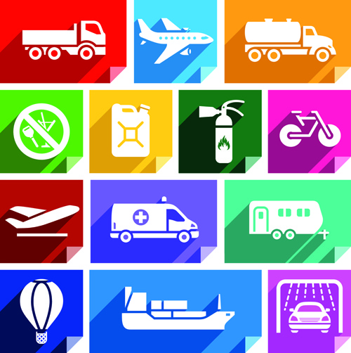 verschiedene Transport Icons Set Vektor
