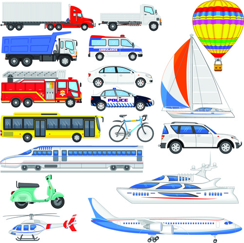 Various Transport Set Vector