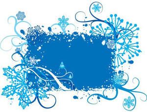 Ilustración de vector de vector abstracto hermoso marco floral azul arte