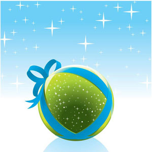 vetor abstrato ilustração realista bonita vetorial da bola do Natal em fundo azul