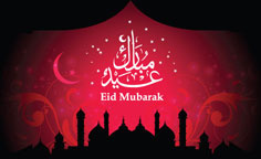 Vektor-abstrakte Eid Mubarak roten Hintergrund