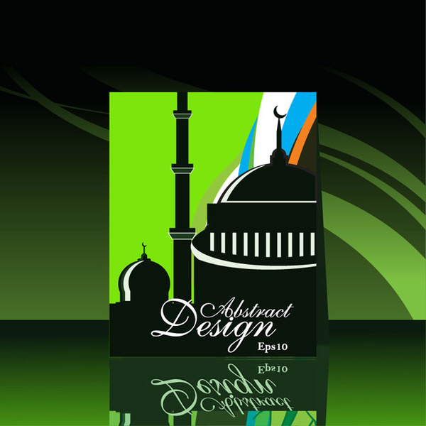 vector trừu tượng eid ul fitar và ramadan mubarak khung thiết kế