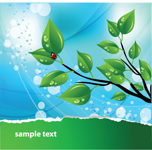 Vektor Abstrak daun hijau alami brosur template
