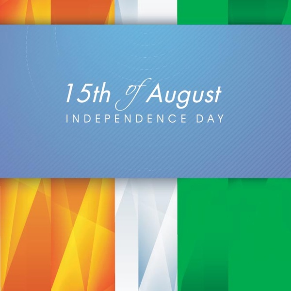 vetor abstrato tricolor com bannerth de agosto dia de independência de india