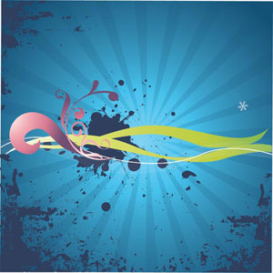 Vektor-abstrakte Wellen auf blauem Grunge Hintergrund illustration