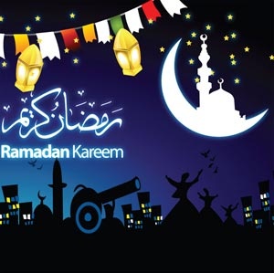 vektor Arab skrip indah kartu ucapan selamat menyambut Ramadhan