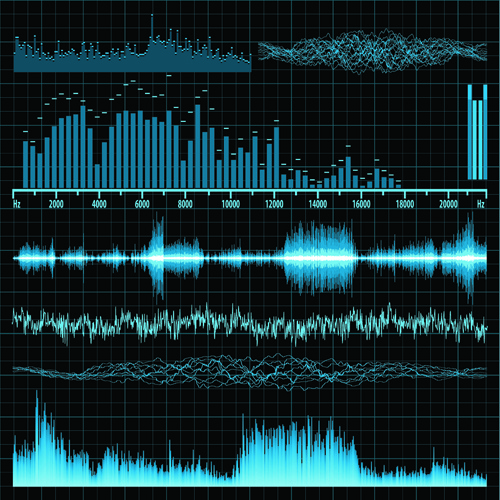 vektor grafik latar belakang gelombang audio