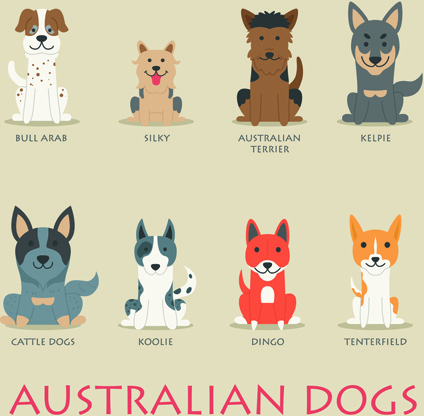 Vektor-australische Hunde Symbole