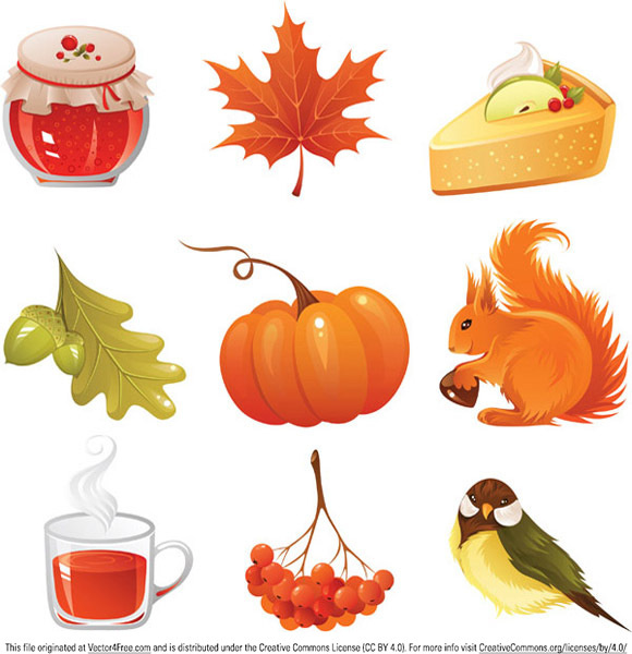 Outono icons vector