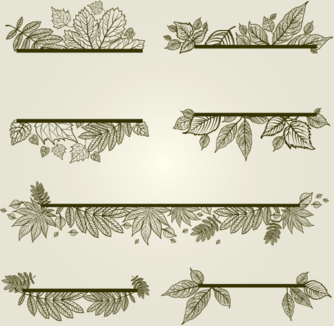 folhas de outono vector frames com fronteiras