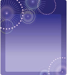 Vector Awesome Glowing Happy New Year Firworks Frame Illustration