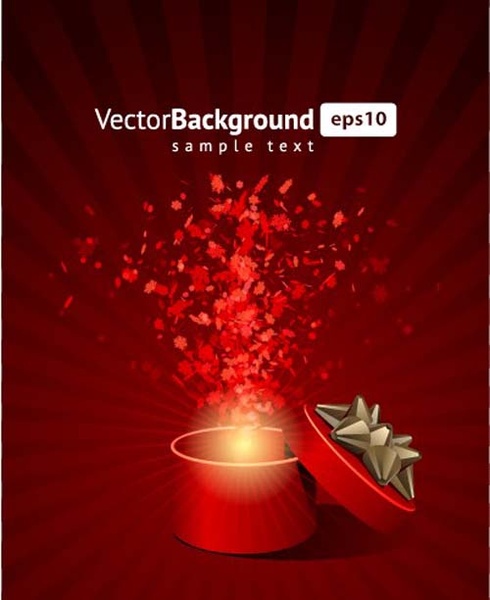 Vector Background With Gift Box Set