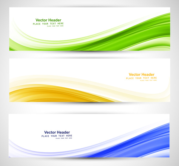 vektor banner Brasil bendera konsep gelombang tiga header menetapkan latar belakang warna-warni