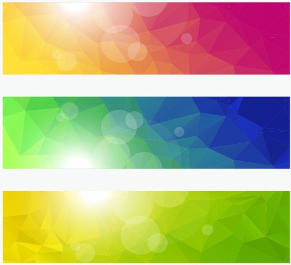 vektor banner dengan latar belakang poligonal warna-warni