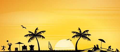 Vektor Strand Sonnenliegen silhouette