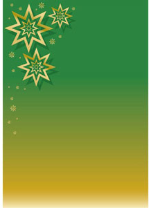 Vector Beautiful Christmas Green Background With Golden Stars