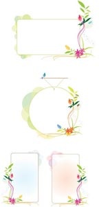 Vector beau cadre de conception art floral page frontière