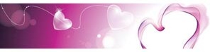 Piękne różowe serce miłość projekt transparent wektor