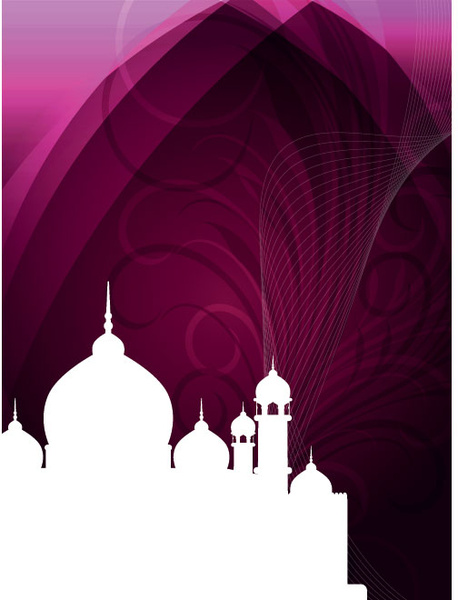 vector đẹp Hồi giáo eid và ramadan mubarak thẻ thiết kế