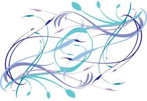 vektor daun indah vektor biru garis ilustrasi desain