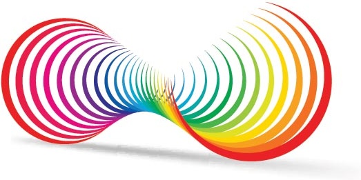 Векторная форма красивая радуга цвета линии