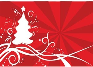 güzel Noel ağacı x mas kart kırmızı şablonundaki taslağını vektör