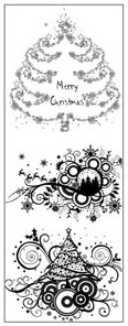 элементы дизайна нарядная елка Рождество вектор черно-белый