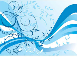 Vektor-blau floral Art Muster abstrakten Hintergrund