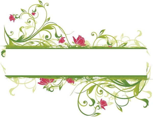 Vector Branch With Green Leaves Banner