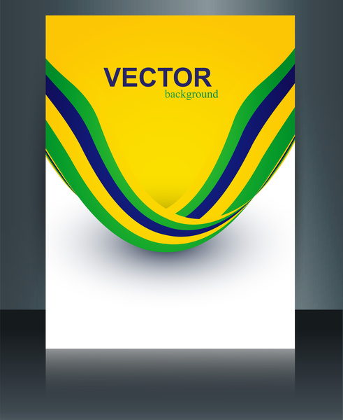 le concept de vecteur brochure brésil pavillon modèle vague illustration