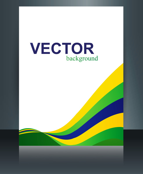 Plantilla de folleto Brasil bandera vector ilustración concepto de onda