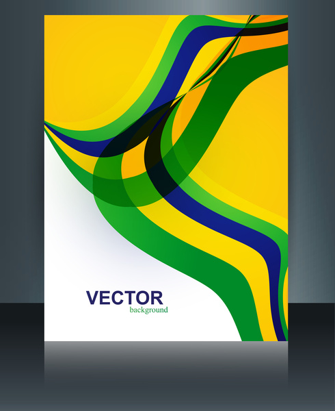 vektor brosur Brasil bendera konsep template gelombang ilustrasi