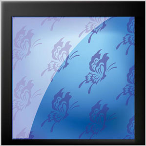 Vector Butterfly Pattern On Glossy Blue Background
