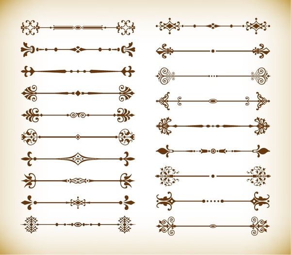 Vector Calligraphic Design Elements And Page Decoration Dividers Vector Calligraphic Design Elements And Page Decoration Dividers