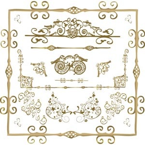 elementos de diseño oro caligráficos vector vector diseño de esquinas