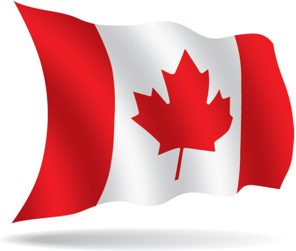 Vector bandera de Canadá el día de la independencia de vuelo