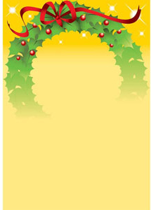 vektor Natal karangan bunga ilustrasi pada latar belakang kuning vektor ilustrasi