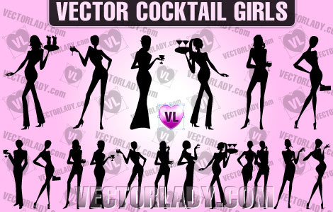 vectores a chicas cocktails