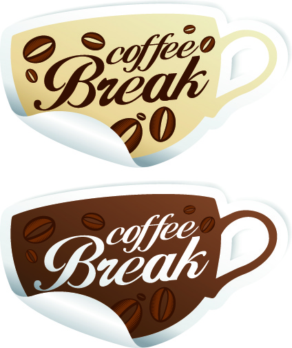 coffee-break adesivos elementos do vetor