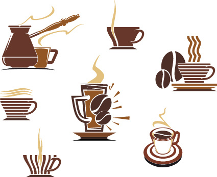 vetor de elementos de design de ícones de café